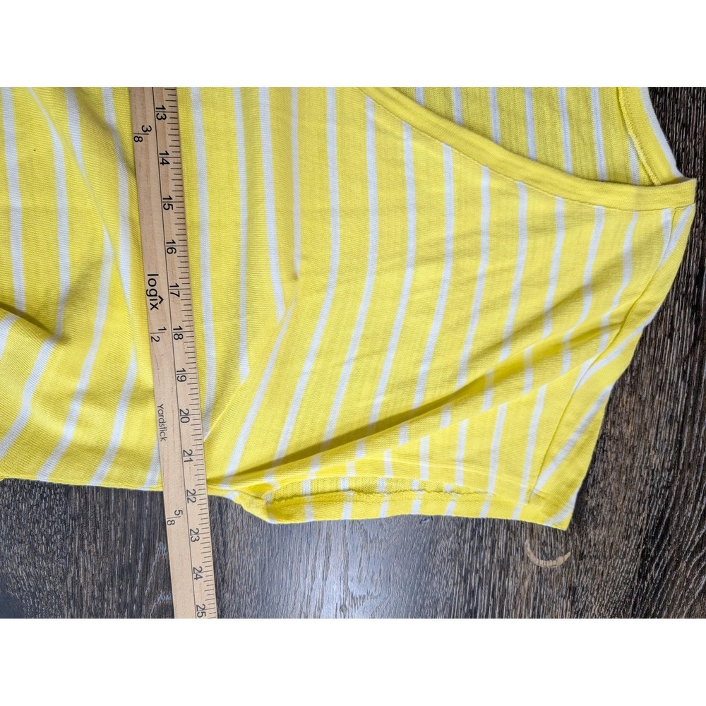 Lane Bryant Dress Womens 2X Yellow Stripe Jersey T Shirt V Neck‎ Belted Pockets - Picture 7 of 8